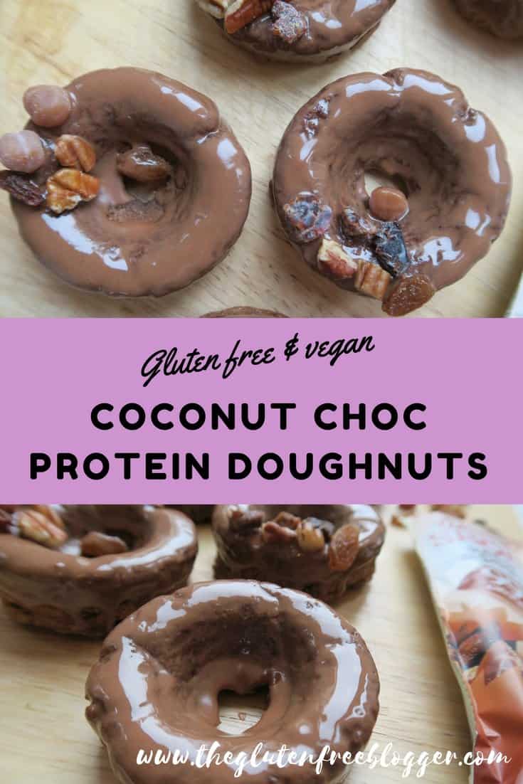 Coconut chocolate protein doughnuts: Recipe at www.theglutenfreeblogger.com