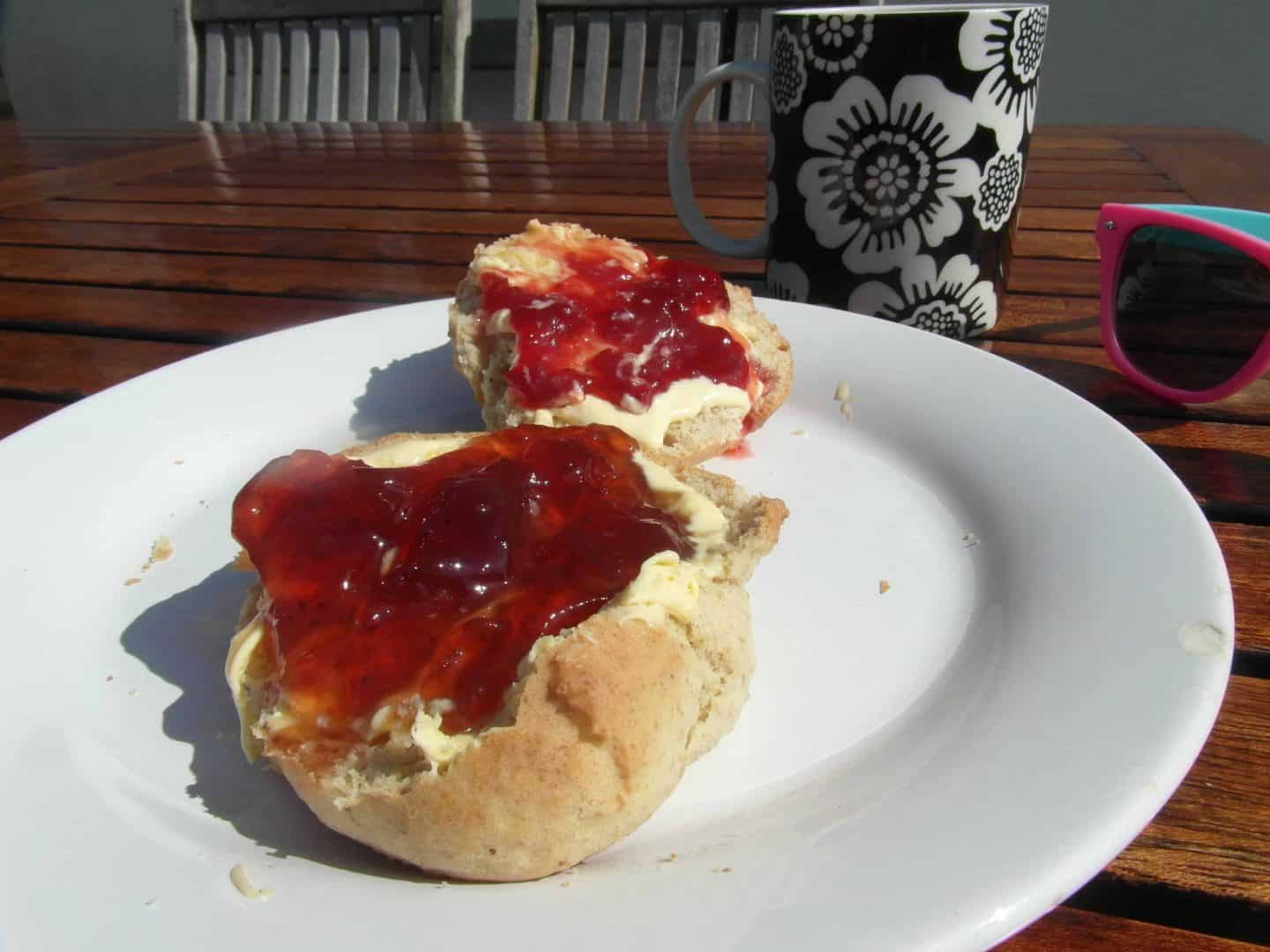 Home made gluten free cream tea with ‘Helen’s Brilliant Scone Mix’