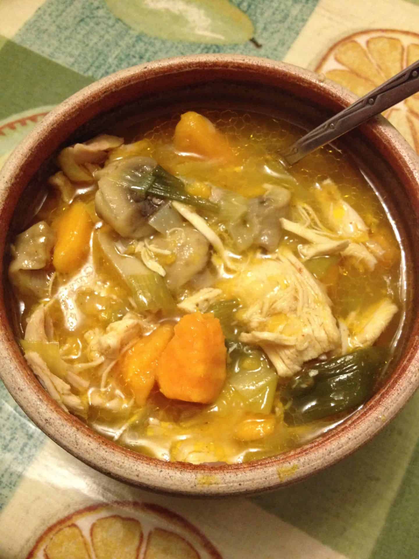 Warming winter lunches series: Cold-zapping gluten free chicken soup