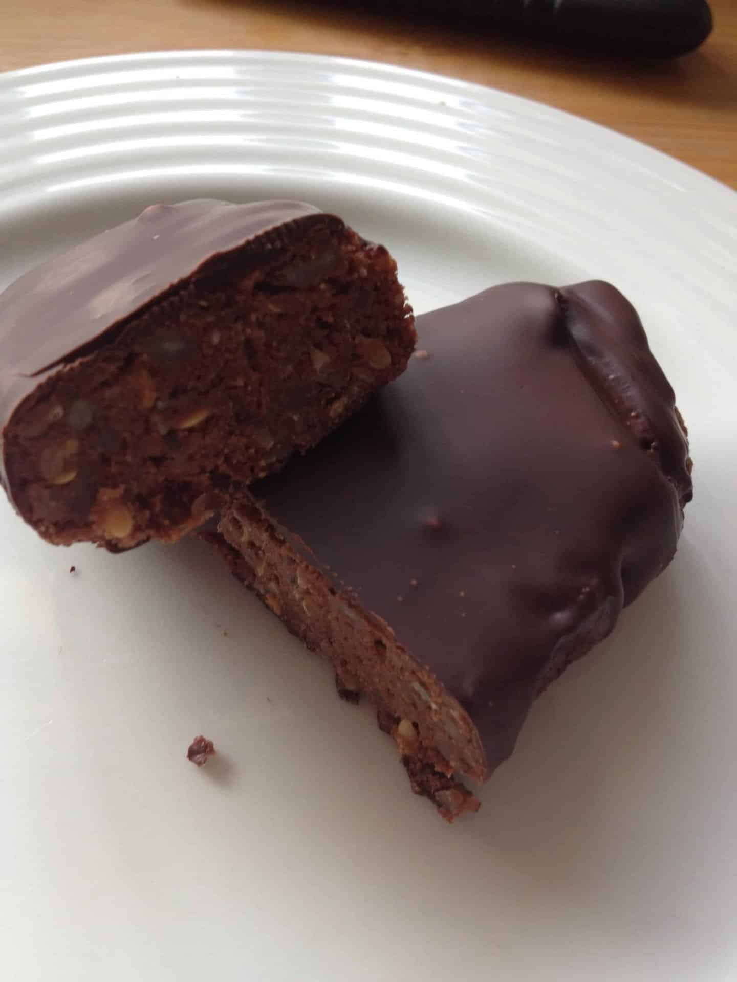 Gluten free, low carb, amazing chocolate covered protein bars!