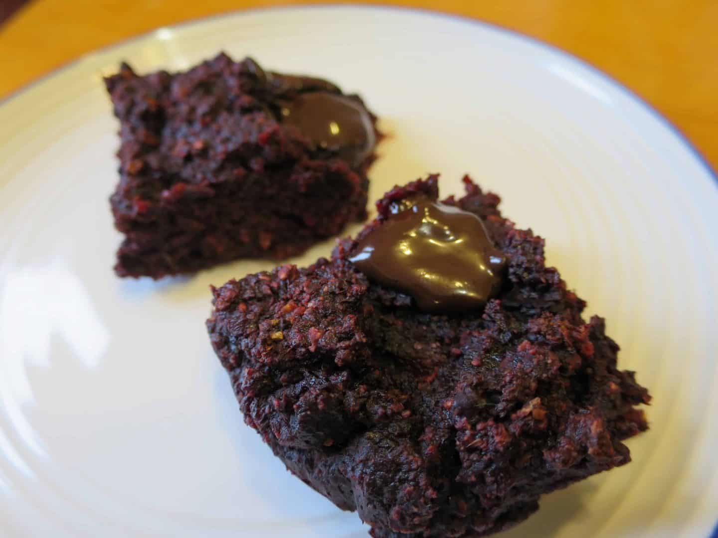 Chocolate and beetroot fudgy brownies – gluten free, dairy free and egg free