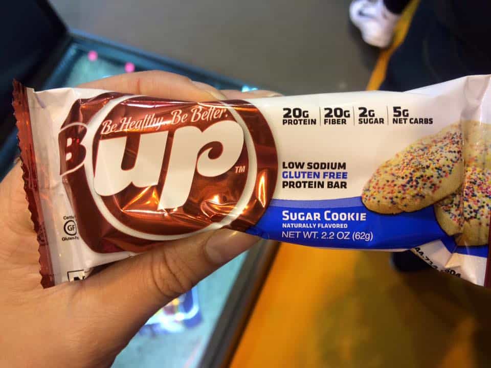 UP sugar cookie protein bar.