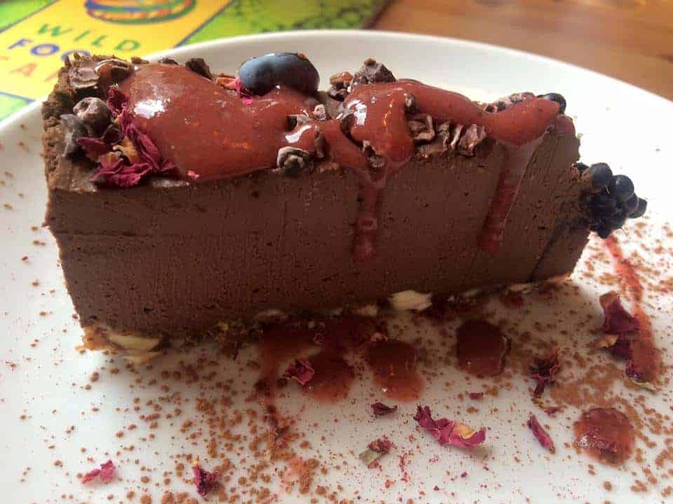 Raw chocolate tart at Wild Food Cafe.