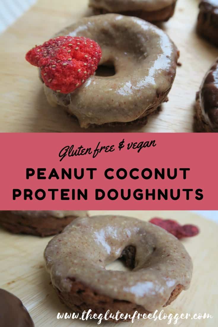 Peanut chocolate protein doughnuts: Recipe at www.theglutenfreeblogger.com