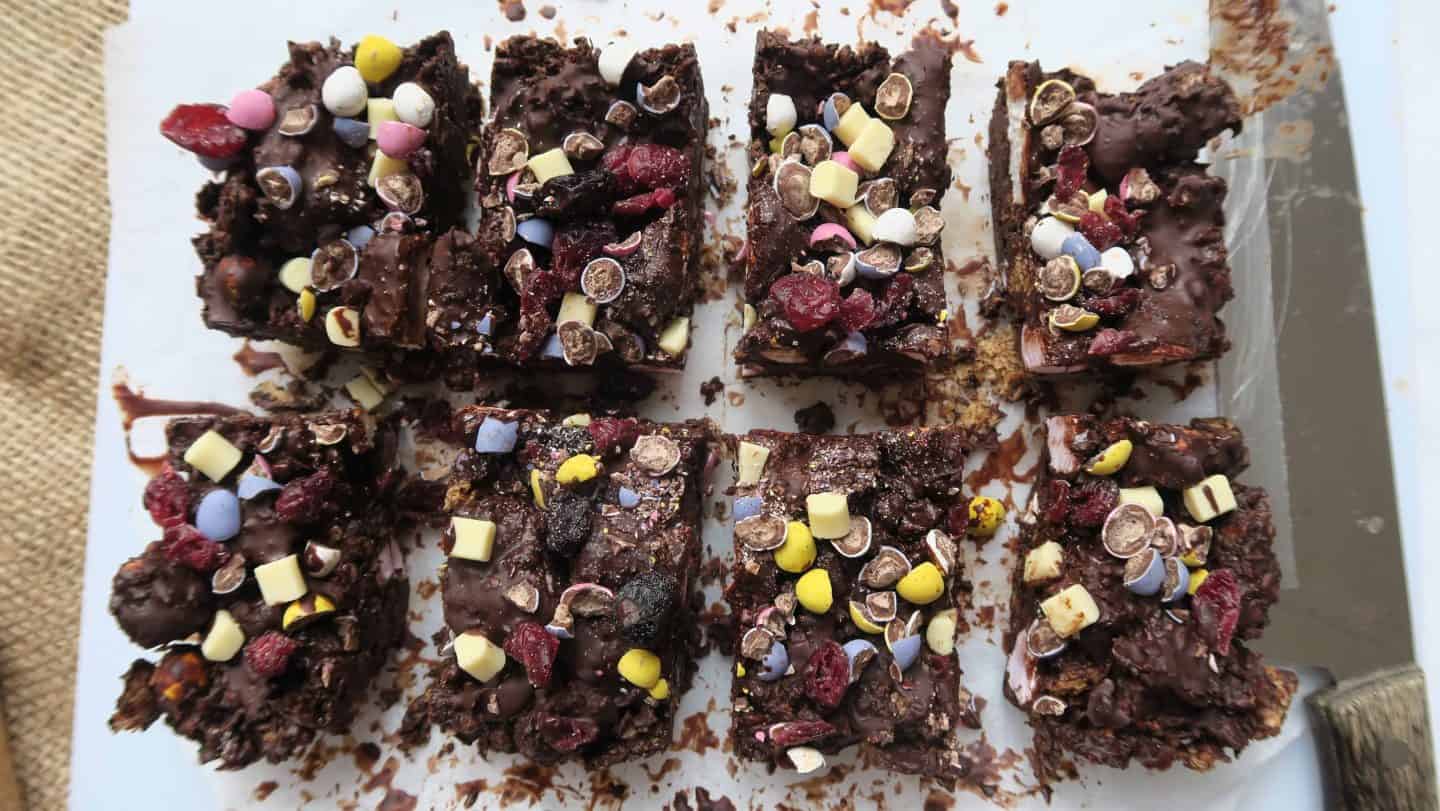 Gluten free mini egg rocky roads recipe for a lower sugar Easter