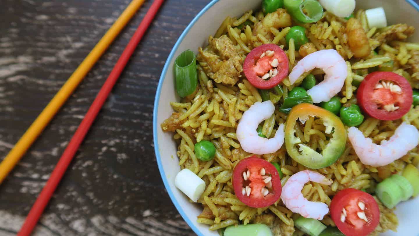 Gluten free Chinese ‘fakeaway’: Spicy Singapore fried rice recipe