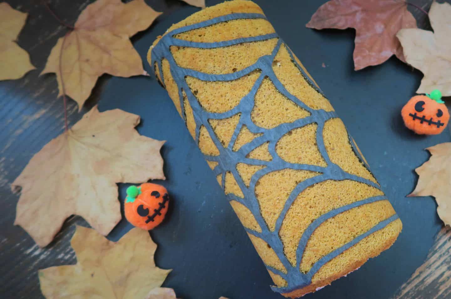 Pumpkin spice spooky swiss roll – the perfect gluten free Halloween recipe
