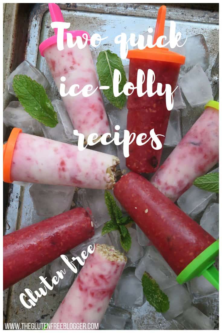 gluten free ice-lolly recipes - ice lollies - dairy free - lactose free- vegan