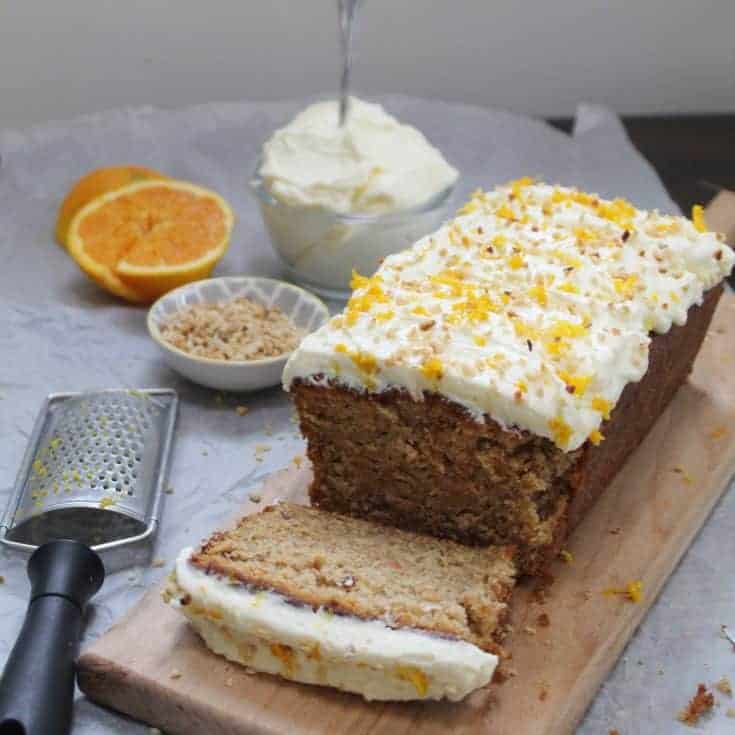 gluten free carrot cake recipe with hazelnut and orange