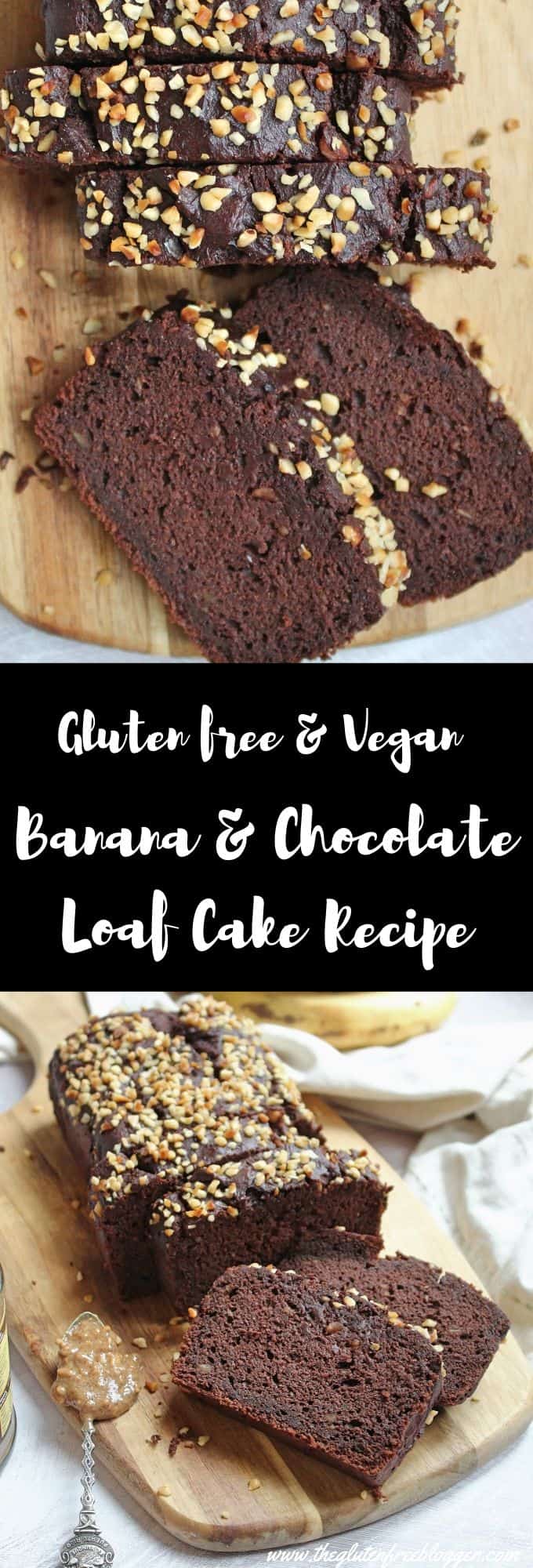 chocolate and banana loaf cake recipe - gluten free dairy free egg free and vegan