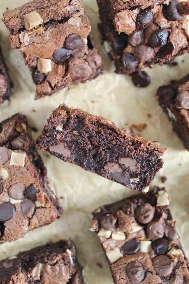 Gluten Free Triple Chocolate M&M Brownies - Breezy Bakes