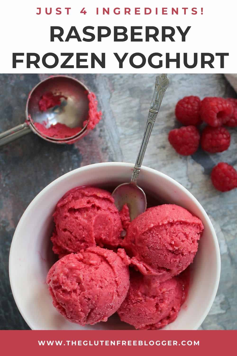 3 Ingredient Raspberry Frozen Yogurt with Stonyfield + YayLabs