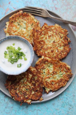 Courgette and Halloumi Fritters - The Gluten Free Blogger