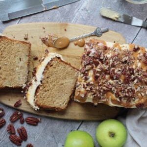 gluten free apple and salted caramel cake