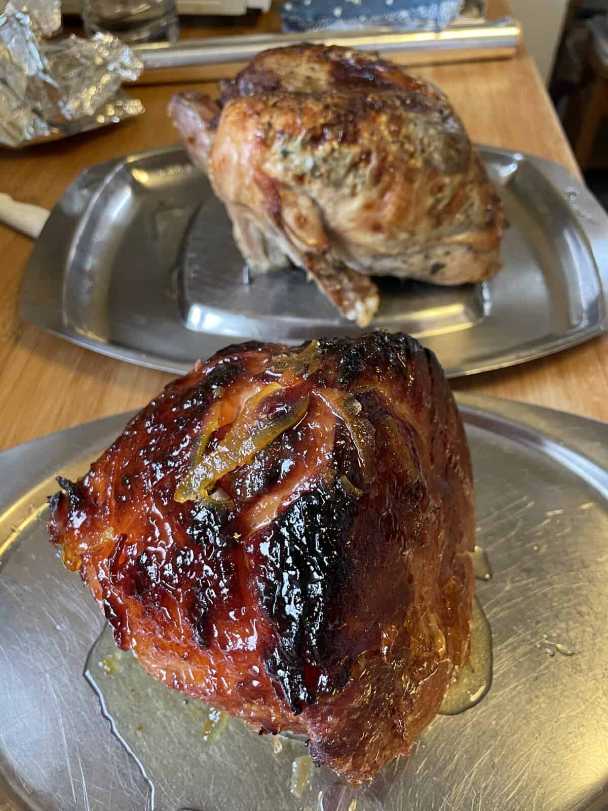 The slow cooker ham and turkey crown I cooked one year.