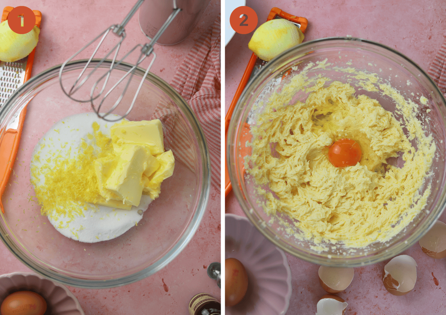 Mixing the ingredients together to make a madeira cake.