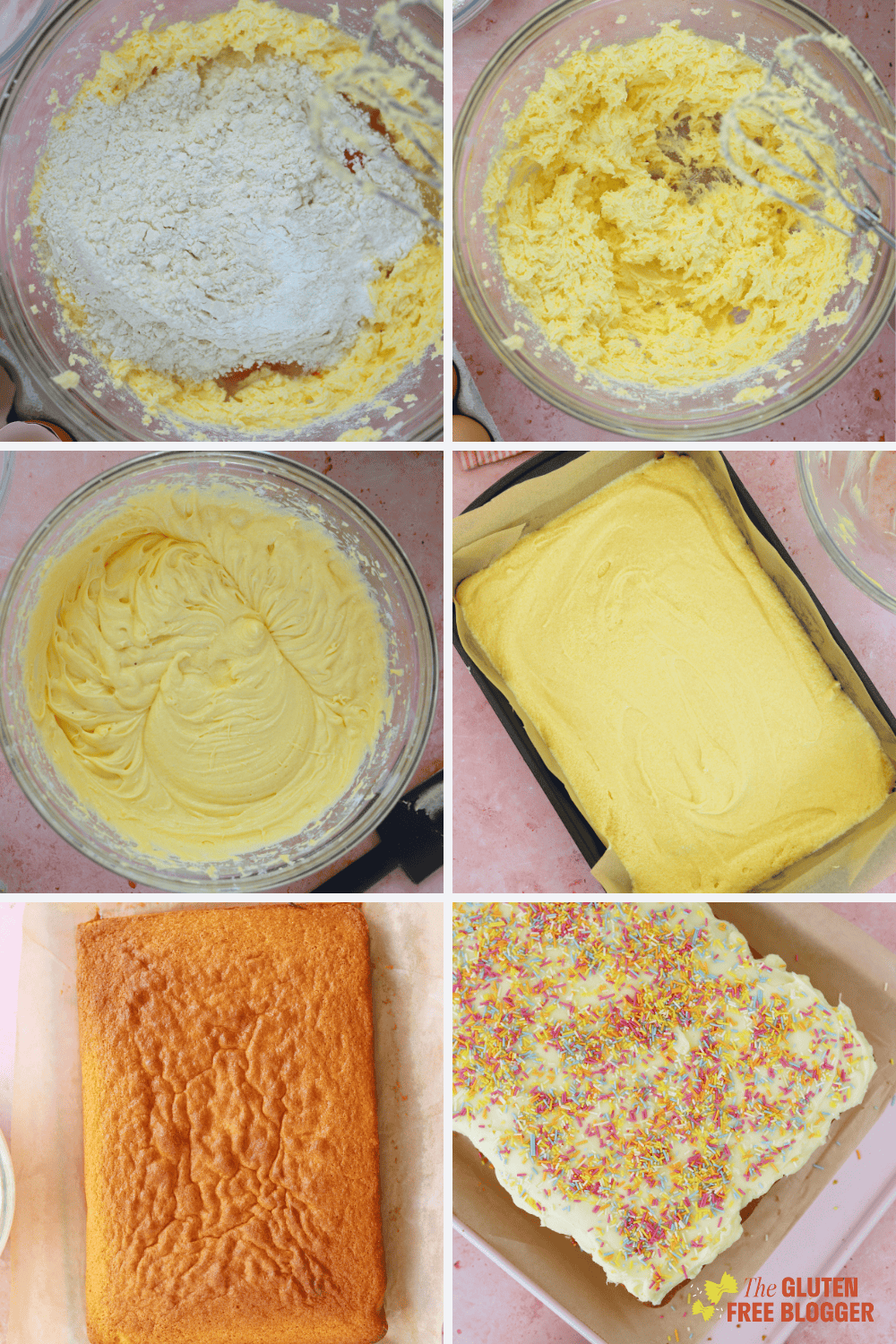 gluten free vanilla tray bake recipe step-by-step photos