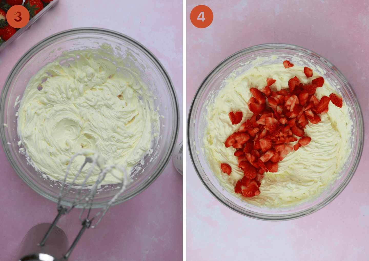 strawberry cheesecake filling step-by-step photos.