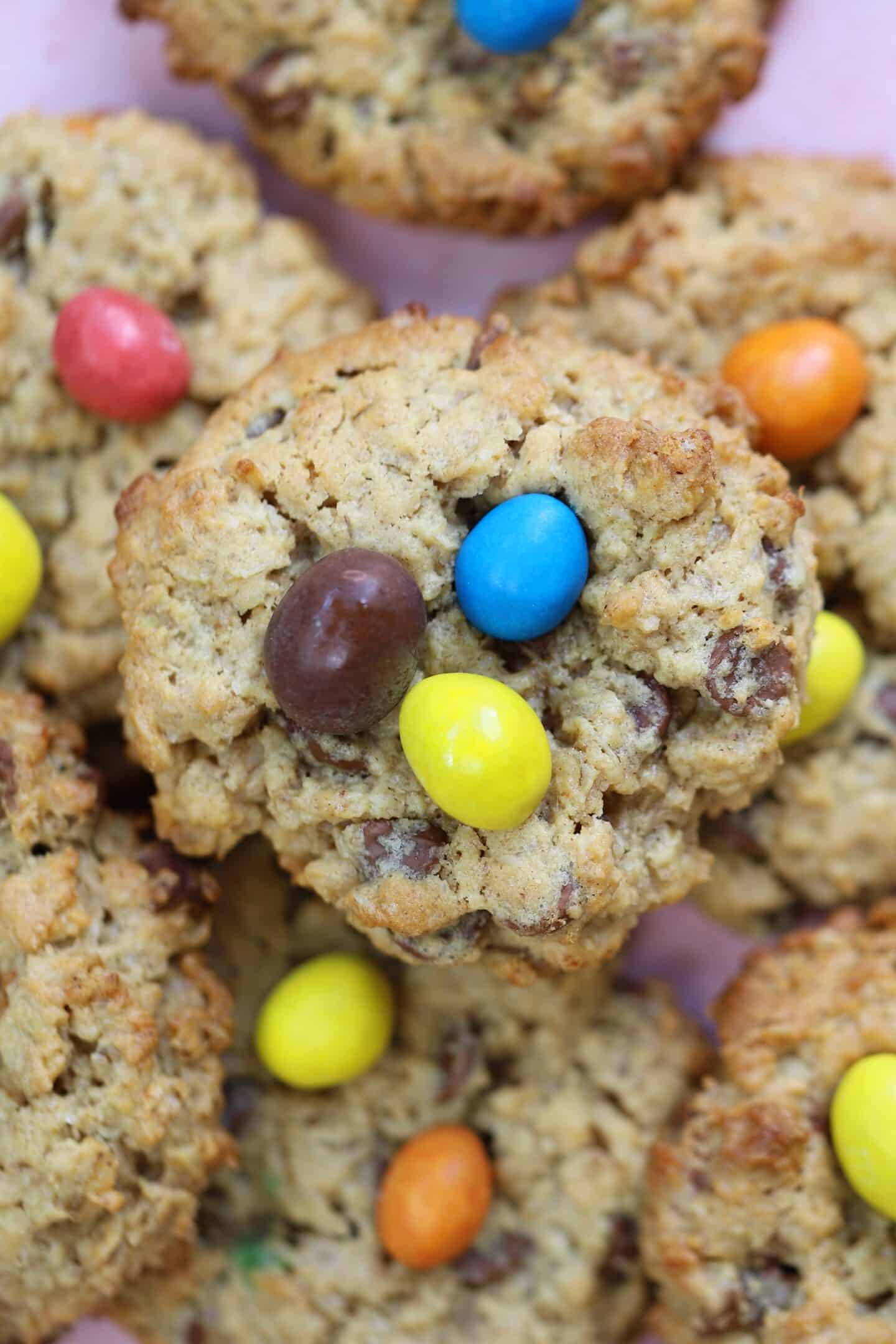 Monster Cookies with peanut M&Ms.