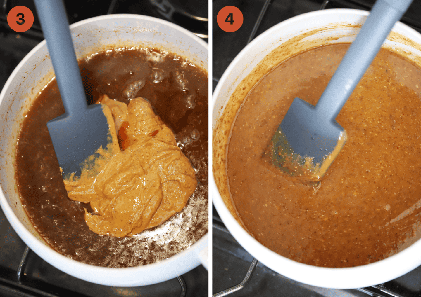 Stir the peanut butter into the caramel until smooth.