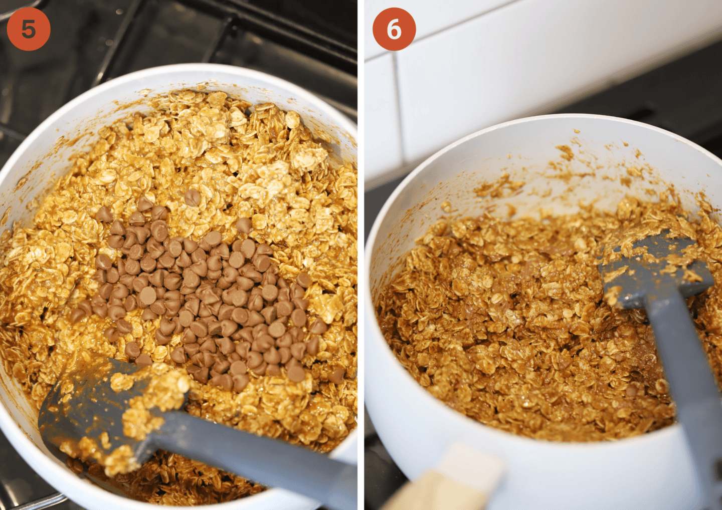 Making the No Bake Cookie dough.