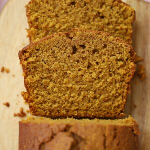 Slices of gluten free pumpkin bread.