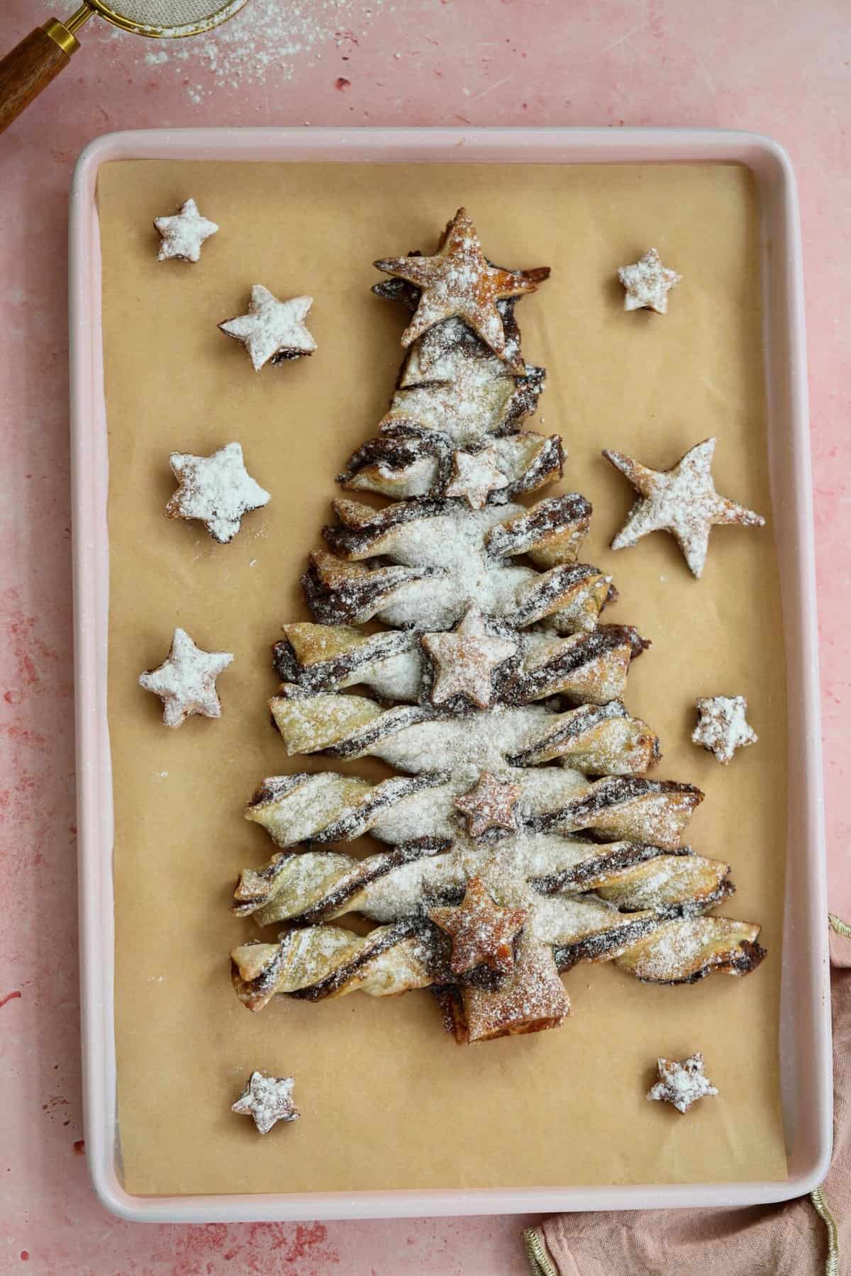 A Nutella puff pastry Christmas tree.