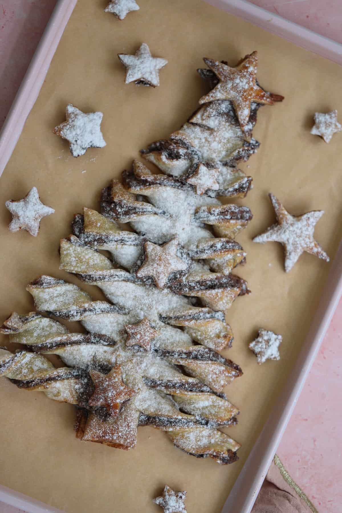 A Nutella puff pastry Christmas tree.