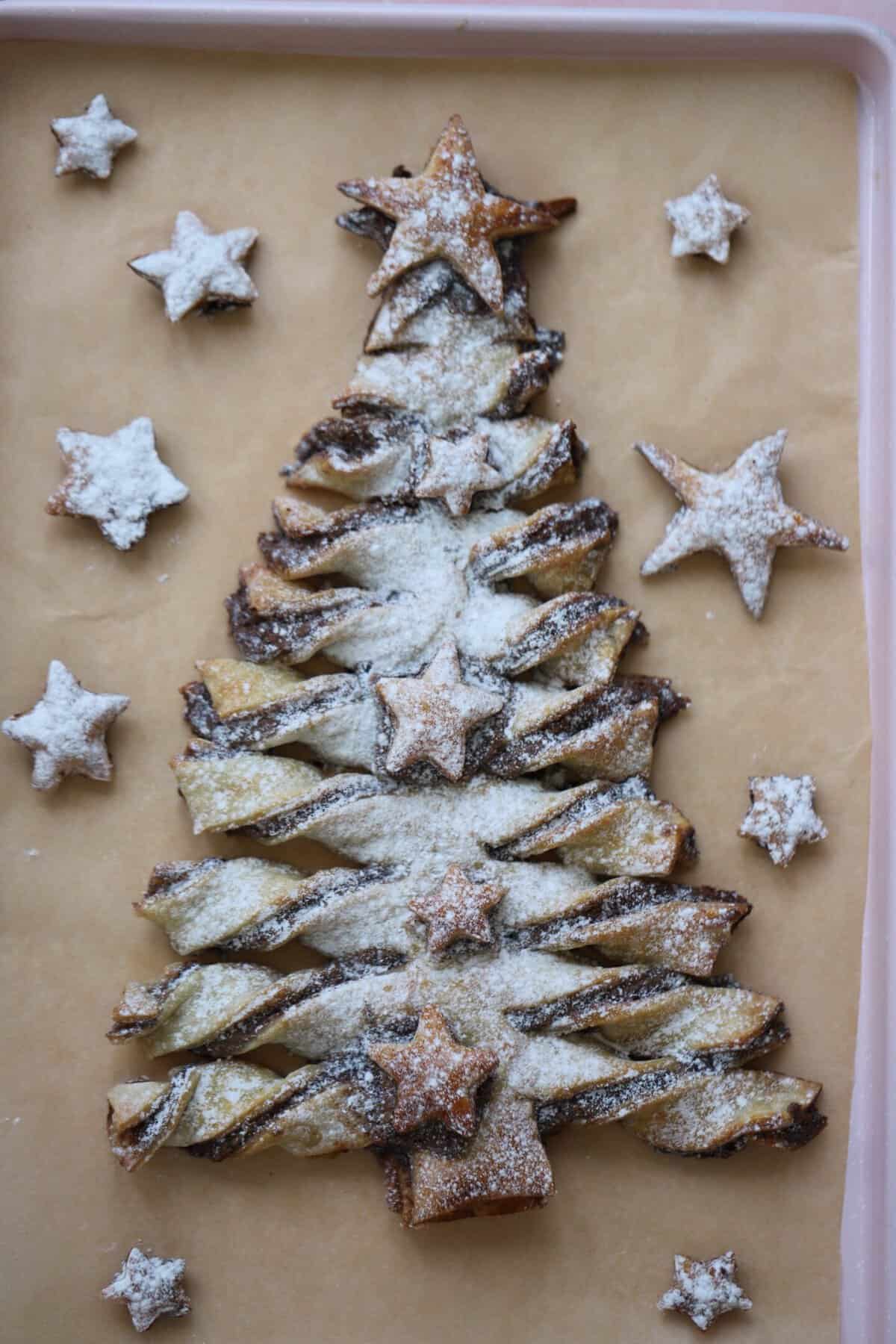 A Nutella puff pastry Christmas tree.