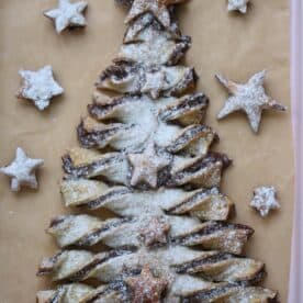 A Nutella puff pastry Christmas tree.